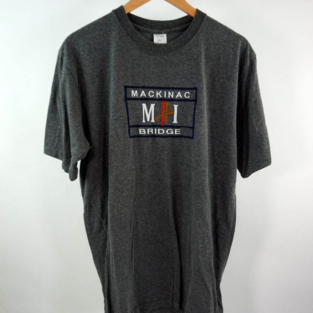 Mackinac Bridge Michigan Embroidered T-Shirt Tommy